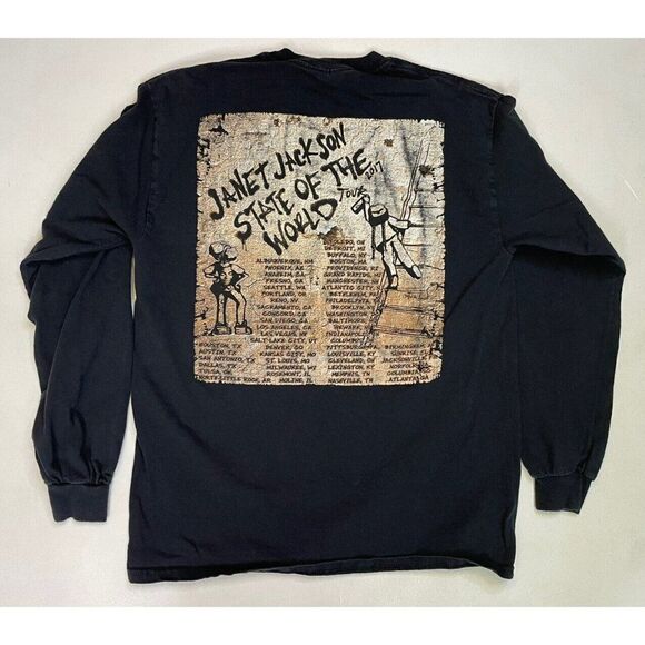 Janet Jackson State Of The World 2017 Graphic T-shirt Women Medium Black Music - Picture 3 of 6